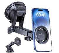 Miracase Magsafe - Supporto per cellulare da auto, girevole a 360°, per cruscotto e parabrezza, per iPhone Galaxy e tutti gli smartphone