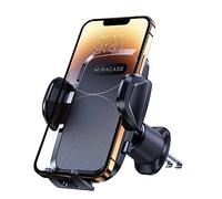 Miracase Supporto per Telefono Auto [Doppio Gancio Metallico] Stabile e Robusto Regolabile a 360 Gradi, Porta Cellulare per Presa D'aria Automobile per Smartphone Universale