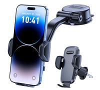 Miracase Supporto per telefono da auto, super ventosa e doppio gancio in acciaio ultra stabile, rotazione a 360°, multi-scena, per cruscotto, parabrezza, furgoni, supporto per tutti i cellulari da 4,5