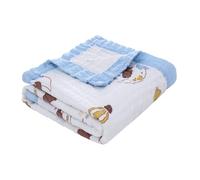 Miracle Baby Coperta di Mussola Neonato,110 x 110 CM Copertina in Cotone 6 Strati per Bambino Unisex Mussola Asciugamano Coperta per Culla Passeggino (110 x 110 cm, Blu - Luna)