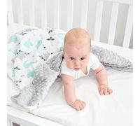 Miracle Baby Coperta per neonato e bambini, 100% cotone, comoda carrozzina Minky morbida e soffice, universale 78 x 95 cm (Dinosaurio)