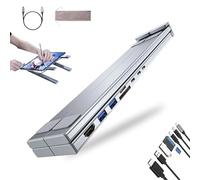 Miracle/Civilized 8-in-1 USB-C Laptop Stand, Adjustable Ergonomic Aluminum Computer Standwith 4k HDMI, 2 USB 3.0, Pd 100w, Universal for Home Offices, Corporate Desks (1 Set)