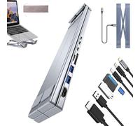 Miracle/Civilized 8-in-1 USB-C Laptop Stand, Miraclew/Civilized Laptop Stand, with 4k HDMI, 2 USB 3.0, Pd 100w, Universal for Home Offices, Corporate Desks (8 in 1)