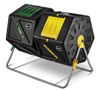 Miracle-Gro Grande contenitore per compostaggio a doppia camera, sistema di rotazione facile, funzionamento rapido, per tutte le stagioni, resistente, ad alto volume con 2 porte scorrevoli (2 - 27,7