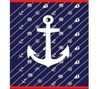 Miracle Home. Asciugamano 100% cotone egiziano Ancla-Brújula-Vela, 150 X 170, Azul, 12033