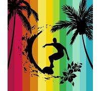 Miracle Home. Asciugamano 100% cotone egiziano Surf Paraiso, 150 X 170, Multicolor, 12032