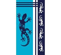 Miracle Home. Asciugamano in cotone lucertola 100% cotone egiziano, 90 x 165, blu, 12024
