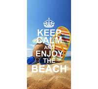 Miracle Home Asciugamano, Polyester, Keep Calm, 95 X 175. Microfibra