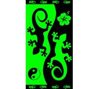 Miracle Home. Asciugamano Salamandra-Yin e Yang 100% cotone egiziano, 90 X 165, verde, 12039