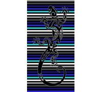 Miracle Home. Asciugamano spiaggia cotone egiziano Salamandra blu, 80% cotone, 20% poliestere. 90 X 165 12063