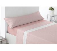 Miracle Home. Completo lenzuola Floreta. Set di 4 pezzi, lenzuolo con angoli regolabili, sopra e 2 federe. Anti-peeling. 50% cotone/50% microfibra spazzolata. Rosa. 180 x 200. Letto da 180