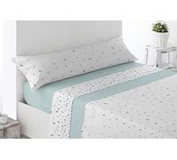 Miracle Home. Completo lenzuola Lanuza. Set di 4 pezzi, lenzuolo con angoli regolabili, sopra e 2 federe. Anti peeling.Blu. 150 x 200. Letto da 150. 2 federe per cuscino da 70 x 45 cm