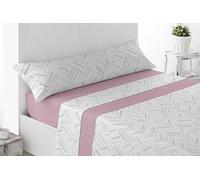 Miracle Home. Completo lenzuola Olite. Set di 4 pezzi, lenzuolo con angoli regolabili, sopra e 2 federe. Anti-peeling. 50% cotone/50% microfibra spazzolata. Rosa. 180 x 200. Letto da 180