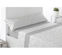 Miracle Home. Completo lenzuola Valverde. Set di 4 pezzi, lenzuolo con angoli regolabili, sopra e 2 federe. Anti-peeling. 50% cotone/50% microfibra spazzolata. Beige. 180 x 200. Letto da 180