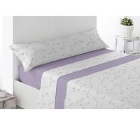 Miracle Home. Completo lenzuola Valverde. Set di 4 pezzi, lenzuolo con angoli regolabili, sopra e 2 federe. Anti-peeling. 50% cotone/50% microfibra spazzolata. Malva180 x 200 Letto da 180