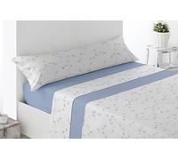 Miracle Home. Completo lenzuola Valverde. Set di 4 pezzi, lenzuolo con angoli regolabili, sopra e 2 federe. Anti-peeling. 50% cotone/50% microfibra spazzolata. blu. 180 x 200. Letto da 180