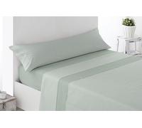Miracle Home. Completo lenzuola Vichy. Set da 3 pezzi, lenzuolo con angoli regolabili, piano di lavoro e federa. Anti-peeling. 50% cotone/50% microfibra spazzolata. Verde. 90 x 200. Letto 90