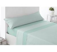 Miracle Home. Completo lenzuola Vichy. Set di 4 pezzi, lenzuolo con angoli regolabili, sopra e 2 federe. Anti peeling. Verde. 150 x 200. Letto da 150. 2 federe per cuscino da 70 x 45 cm