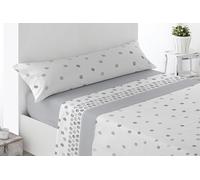 Miracle Home. Completo lenzuola Villar. Set di 4 pezzi, lenzuolo con angoli regolabili, sopra e 2 federe. Anti-peeling. 50% cotone/50% microfibra spazzolata. Grigio. 180 x 200. Letto da 180