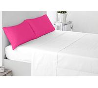 Miracle Home. Federe, 2 unità, 50% Cotone, 50% Poliestere, 85 x 45. Letto 150, Fucsia