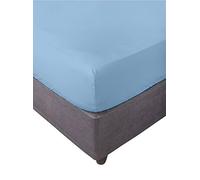 Miracle Home. Lenzuolo con Angoli Elasticizzati, Morbido e Confortevole, 50% Cotone 50% Poliestere, Azzurro. 135 x 200 x 30
