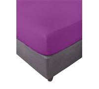 Miracle Home. Lenzuolo con Angoli Elasticizzati, Morbido e Confortevole, 50% Cotone 50% Poliestere, Melanzana. 180 x 200 x 30