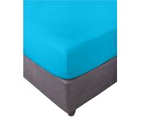 Miracle Home. Lenzuolo con Angoli Elasticizzati, Morbido e Confortevole, 50% Cotone 50% Poliestere, Turchese. 150 x 200 x 30