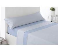 Miracle Home. Set di lenzuola Linee. Set di 4 pezzi, lenzuolo con angoli regolabili, sopra e 2 federe. Anti peeling.Blu. 150 x 200. Letto da 150. 2 federe per cuscino da 70 x 45 cm