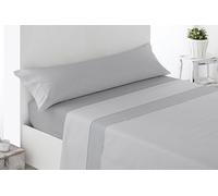 Miracle Home. Set di lenzuola Linee. Set di 4 pezzi, lenzuolo con angoli regolabili, sopra e 2 federe. Anti peeling. Grigio. 180 x 200. Letto da 180. 2 federe per cuscino da 107 x 45 cm