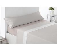 Miracle Home. Set di lenzuola Mantini. Set di 4 pezzi, lenzuolo con angoli regolabili, sopra e 2 federe. Anti-peeling. 50% cotone/50% microfibra spazzolata. Beige. 180 x 200. Letto da 180