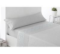 Miracle Home. Set di lenzuola RODA Set da 3 pezzi, lenzuolo con angoli regolabili, piano di lavoro e federa. Anti peeling. 50% cotone/50% microfibra spazzolata. Grigio. 135 x 200. Letto da 135