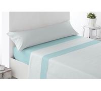 Miracle Home. Set di lenzuola Turcia. Set di 4 pezzi, lenzuolo con angoli regolabili, sopra e 2 federe. Anti-peeling. 50% cotone/50% microfibra spazzolata. blu. 180 x 200. Letto da 180
