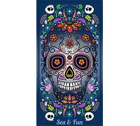 Miracle Home. Telo mare in microfibra Calabera, 100% Poliestere, 75 X 145 Cm. Azul. 11807