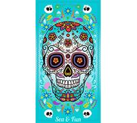 Miracle Home. Telo mare in microfibra Calabera, 100% Poliestere, 95 X 175 Cm. Turquesa. 11807