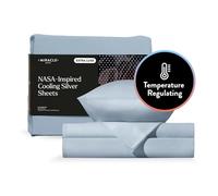 Miracle Made Extra Luxe - Set di lenzuola morbide e rinfrescanti, 4 pezzi, in cotone con infuso di argento, leggere, ipoallergeniche, per chi dorme caldo, king size, azzurro cielo