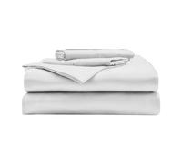 Miracle Made® Set di lenzuola in cotone bianco, king size, 4 pezzi, color argento, 300 fili, termoregolanti Miracle Clean & Cool ™