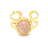 Miracles Minéraux | Anello regolabile in acciaio inossidabile e pietra naturale, Pietra naturale, Pietra naturale