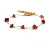 Miracles Minéraux Bracciale in acciaio inossidabile placcato oro con pietre naturali | Gioiello Elegante| Fatto a mano in Francia | litoterapia | benessere, Taglia unica, Pietra, acciaio inox dorato