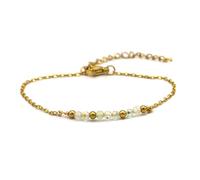 Miracles Minéraux Bracciale in acciaio inossidabile placcato oro con pietre portafortuna naturali | Gioiello elegante, fatto a mano in Francia | litoterapia | benessere, Taille unique, Pietra, acciaio