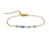 Miracles Minéraux Bracciale in acciaio inossidabile placcato oro con pietre portafortuna naturali | Gioiello elegante, fatto a mano in Francia | litoterapia | benessere, Taille unique, Pietra, acciaio