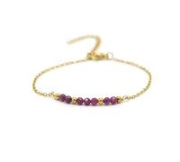 Miracles Minéraux Bracciale in acciaio inox placcato oro con pietre portafortuna naturali | Gioiello elegante, fatto a mano | litoterapia | benessere, Taille unique, Pietra, acciaio inox dorato