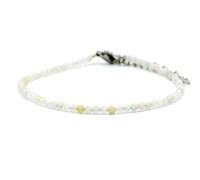 Miracles Minéraux Bracciale rotondo sfaccettato 2 m, pietra naturale, creazione artigianale francese, più di 50 scelte, 17 centimeters, Acciaio inossidabile Pietra Lega di acciaio