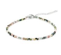 Miracles Minéraux Bracciale rotondo sfaccettato 2 m, pietra naturale, creazione artigianale francese, più di 50 scelte, 17 centimeters, Acciaio inossidabile Pietra Lega di acciaio