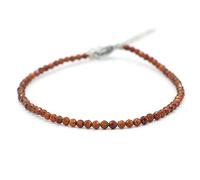 Miracles Minéraux Bracciale rotondo sfaccettato 2 m, pietra naturale, creazione artigianale francese, più di 50 scelte, 17 centimeters, Acciaio inossidabile Pietra Lega di acciaio
