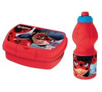 Miraculous Coccinella Piccolo Sandwich Porta Pranzo e Rosso Bottiglia con Blu