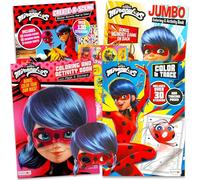 Miraculous Disney Bundle - Set di attività a forma di coccinella per bambini, 80 pg, libro da colorare, Grab n Go Play Pack, Imagine Ink Book, adesivi e altre forniture per feste a tema coccinella