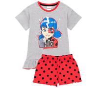 Miraculous Grigio Ladybug Placement Print & Polka Dot Pigiama a maniche corte a