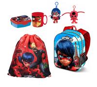Miraculous Ladybug 3D set zainetto Zaino Sacca Sport Set Merenda Scuola Asilo