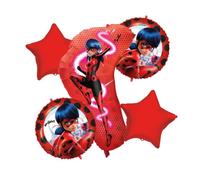 Miraculous Ladybug 5pc Foil Balloon Bouquet Compleanno Forniture