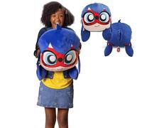 Miraculous Ladybug - Huggie Hideaway Ladybug, cuscino di peluche nero da 40 cm, peluche super carino per bambini con grande tasca segreta con cerniera sul retro (Wyncor)